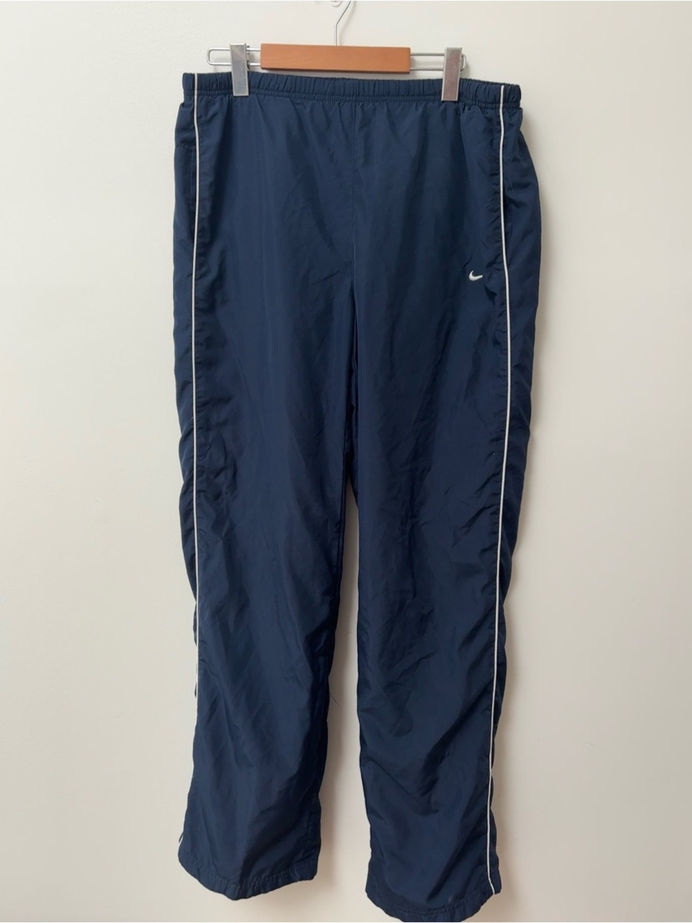 Nike Navy Track Pants with White Piping